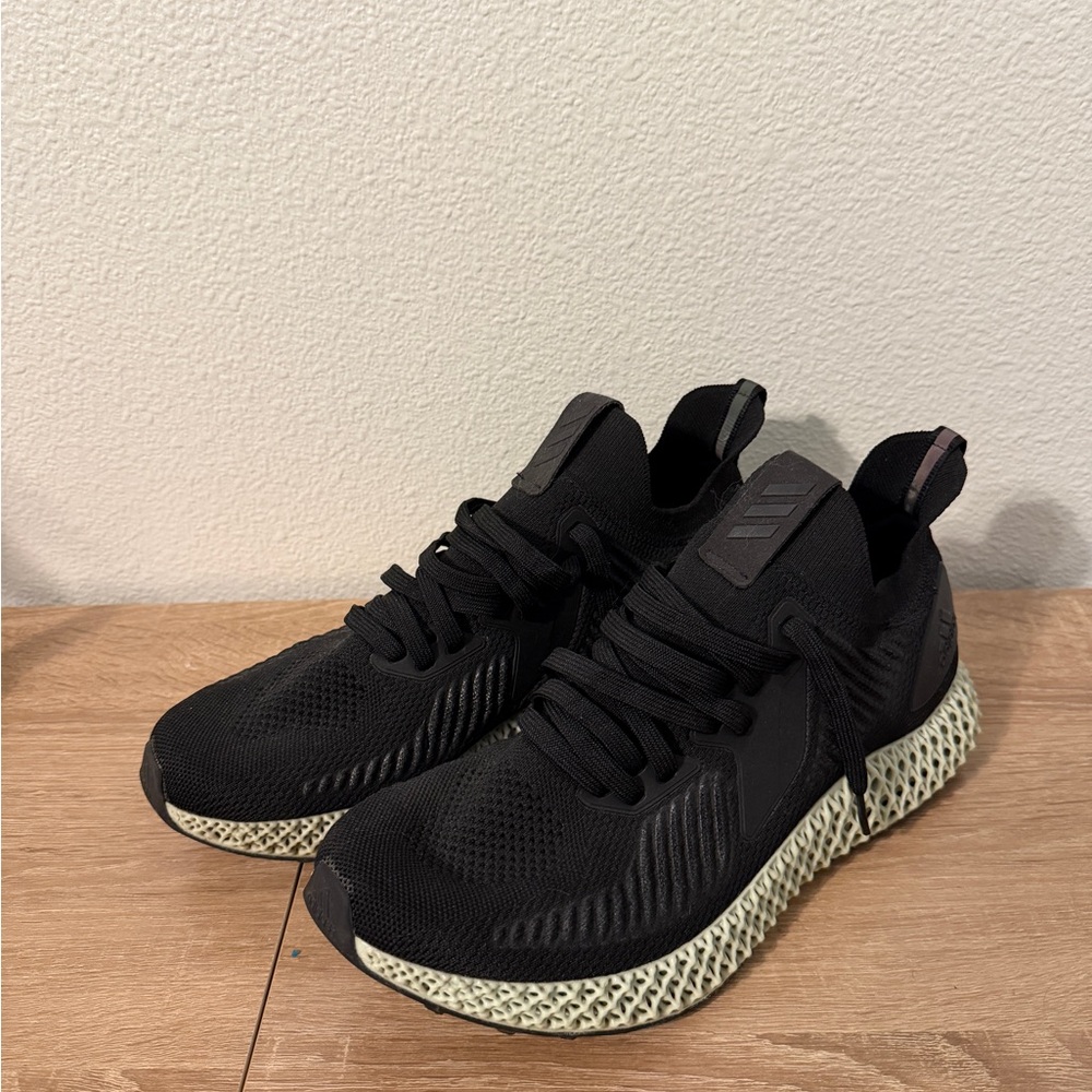 Adidas Men's Black and Cream Athletic Shoes